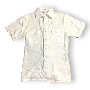 Christian Dior Men’s Vintage Polo Button Front Shirt 80’s S White Cotton Collar